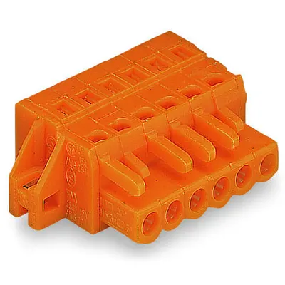 1-conductor female plug; clamping collar; 2.5 mm²; Pin spacing 5.08 mm; 12-pole; 2,50 mm²; orange
