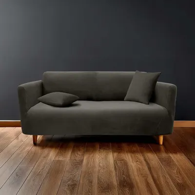 Husă gri antracit elastică pentru canapea cu 3 locuri Sacha – douceur d'intérieur