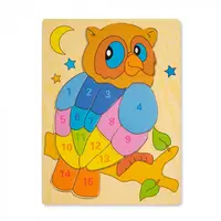 Puzzle din Lemn cu Numere Bufnita Montessori - Nurio