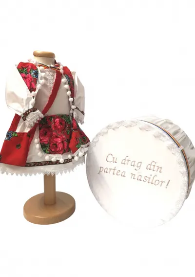 Set Botez Traditional a, Manuela a, 2 piese costumas si cufar brodat