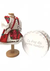 Set Botez Traditional a, Manuela a, 2 piese costumas si cufar brodat