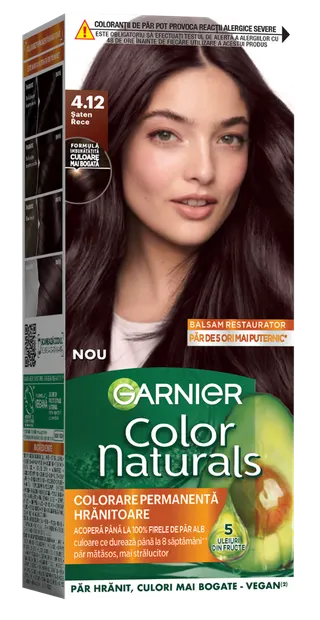 Vopsea de par permanenta Color Naturals 4.12 Saten Rece, 112ml, Garnier