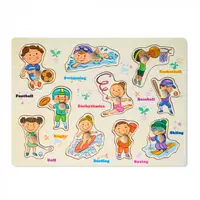 Puzzle din Lemn cu Sporturi Montessori