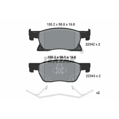 Set placute frana, frana disc TEXTAR 2234201