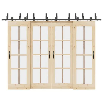 Gossi set feronerie pentru usi glisante, negru, 305 cm, otel