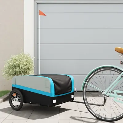 Gossi remorca pentru biciclete, negru si albastru, 45 kg, fier
