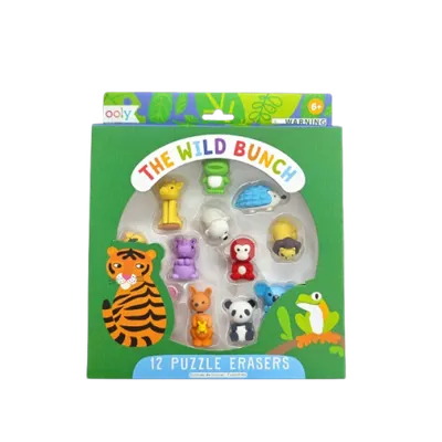 Radiere tip puzzle - Animale salbatice (Set of 12)