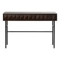 Masă consolă maro închis cu blat cu aspect de lemn de stejar 39x117 cm Latina – Unique Furniture