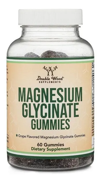 Magnesium Glycinate, struguri, 60 tablete gelatinoase, Double Wood