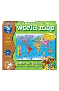 Puzzle si poster Harta lumii (engleza 150 piese)