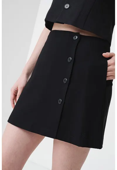 Fusta mini cu talie inalta - Negru