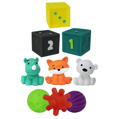 Set de jucării senzoriale pentru bebeluși Infantino - 9 piese