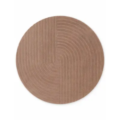 Covor bej țesut manual rotund din lână ø 150 cm Arcura – Vikosa