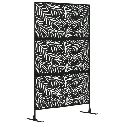 Outsunny Paravan Exterior cu 2 Picioare din Oțel, pentru Exterior și Grădină, 122x45x198 cm, Negru | Aosom Romania