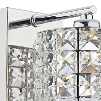 Aplica Agneta Wall Light Polished Chrome and Clear Faceted Crystal