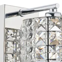 Aplica Agneta Wall Light Polished Chrome and Clear Faceted Crystal