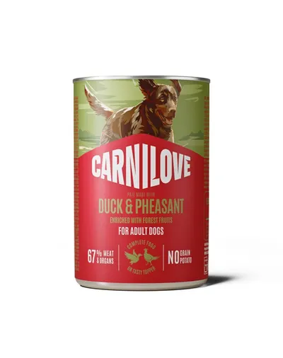 Pate pentru câini CARNILOVE Dog Can rață și fazan 400 g