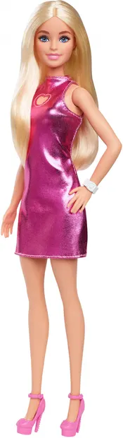 Păpușă Barbie Fashionistas - Cu păr blond și rochie roz strălucitoare 230