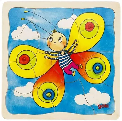Puzzle din lemn multistrat Goki - Caterpillar