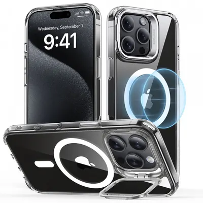 Husa MagSafe pentru Apple iPhone 16 Pro Max, ESR, Classic Hybrid Kickstand, Transparenta