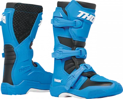 Cizme copii atv cross Thor Blitz XR, culoare albastru negru, marime 38