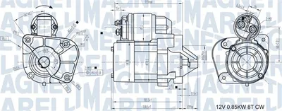 Electromotor (12v, 0,8kw) Potrivit Renault Clio Ii, Kangoo, Kangoo Express, Laguna I, Laguna Ii, Megane I, Megane I Coach, Megane Ii, Scenic I, Thalia I, Thalia Ii 1.4 1.6 1.6alk 01.96