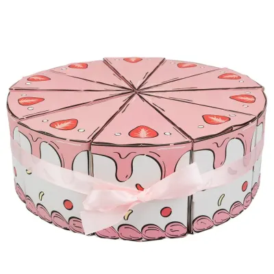 Set cutii mărturii tort căpșuni (set 10 felii) - Default Title