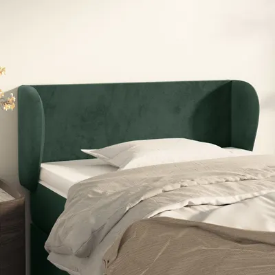 Gossi tablie de pat cu aripioare verde inchis 103x23x78/88 cm catifea