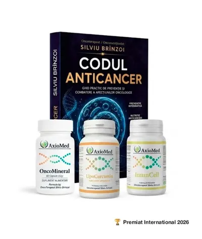 AxioMed Pachet Premium OncoMineral + LipoCurcumin + ImunCell + Codul Anticancer cu coperta noua