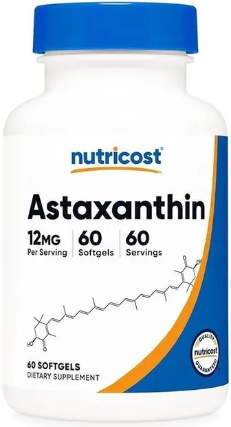 Astaxanthin, 12 mg, 60 capsule gelatinoase moi, Nutricost