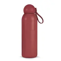 Sticlă termică burgundy cu pai din oțel inoxidabil 500 ml Tekla – Sagaform