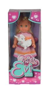 Papusa Evi Love cu iepuras, 12 cm
