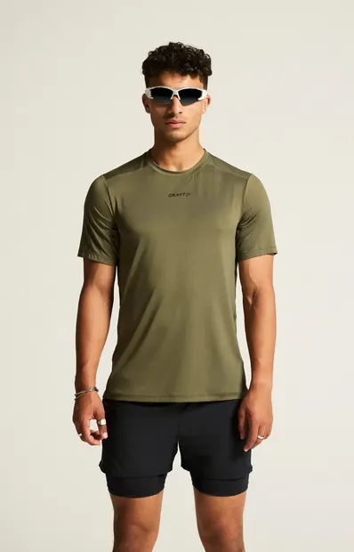 Tricou alergare Craft ADV Essence SS Tee 2 - verde | poliester reciclat