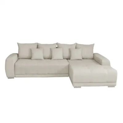 Coltar MARIBO L extensibil, cu arcuri si lada depozitare, colt dreapta, crem, 282x205x92 cm