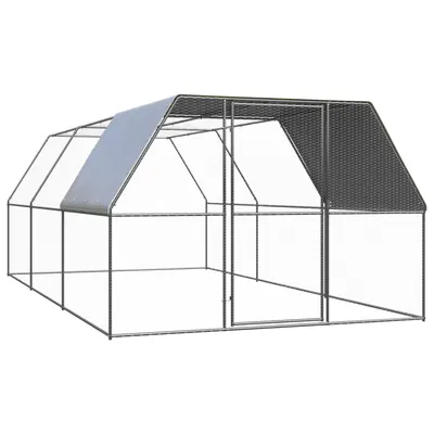 vidaXL Coteț de păsări pentru exterior, 3x6x2 m, oțel zincat