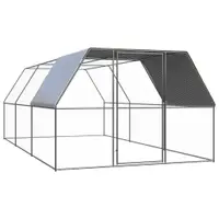 vidaXL Coteț de păsări pentru exterior, 3x6x2 m, oțel zincat