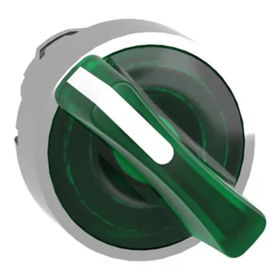 Cap de Selector Iluminat Verde Ø22, Oprire In 2 Pozitii