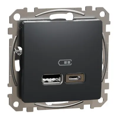Sedna Design, Priza incarcare USB A+C, 2.4A, antracit