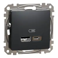 Sedna Design, Priza incarcare USB A+C, 2.4A, antracit
