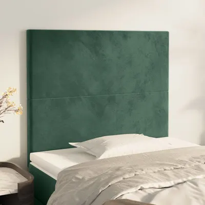 Gossi tablii de pat, 2 buc, verde inchis, 100x5x78/88 cm, catifea