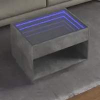 Gossi masuta de cafea cu led infinity, gri beton, 70x50x50 cm
