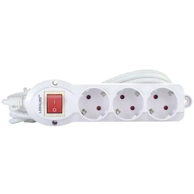 Prelungitor LOHUIS, 3 prize, protectie copii, intrerupator, 3 m
