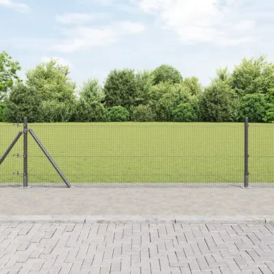 Gossi set de stalpi pentru gard gri set de 2 gri metal 25 x 0.5 m