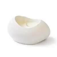 Lumânare parfumată din ceară de soia 100 g în bol Jesmonite tip ou spart, realizat manual - Mure & Dafin