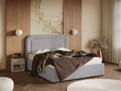 Pat Tapitat Belesa cu somiera fixa Gri - Rolf 6 160x200
