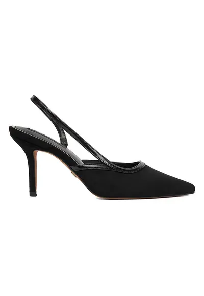 Pantofi dama - stiletto - negri - tesatura