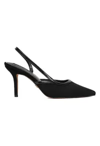 Pantofi dama - stiletto - negri - tesatura