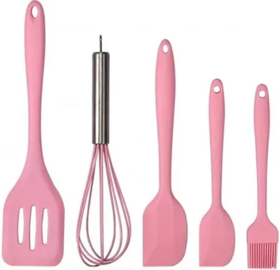 Set vase de gatit din silicon Morello - Pink, 5 piese