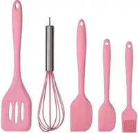 Set vase de gatit din silicon Morello - Pink, 5 piese