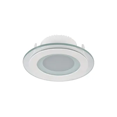 Led Panel de Sticla Rotund 6w 2700k-3000k Alb D100mm +kit Emergenta